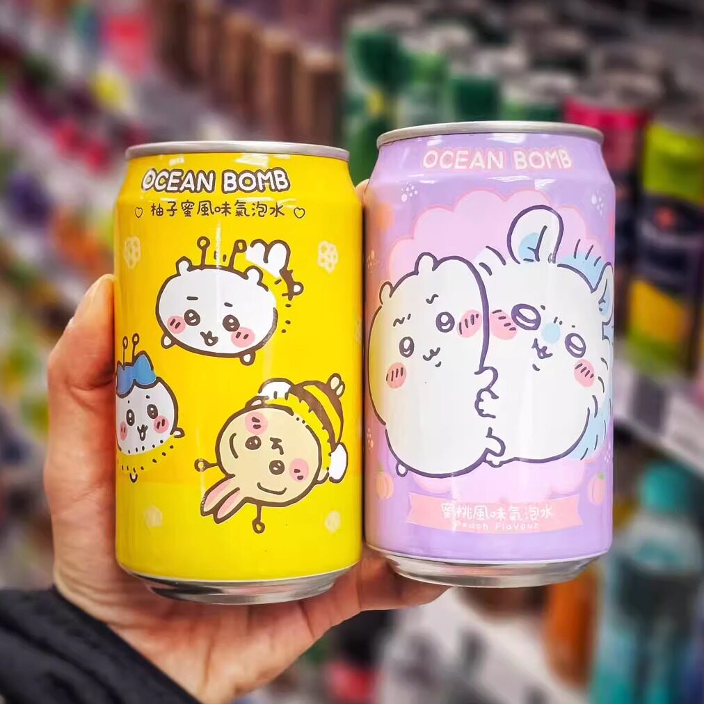台湾进口chiikawa吉伊卡哇蜂蜜柚子气泡饮料果味可爱饮料330ml