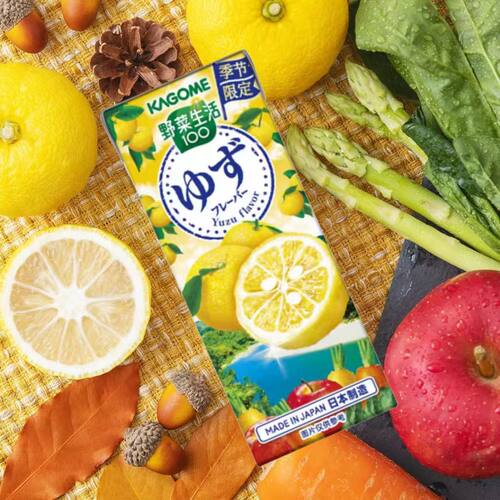 日本进口KAGOME可果美野菜生活限定柚子胡萝卜苹果味果蔬汁饮料