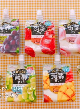 日本本土代购Tarami蒟蒻魔芋果汁低卡果冻白桃芒果吸吸乐零食150g