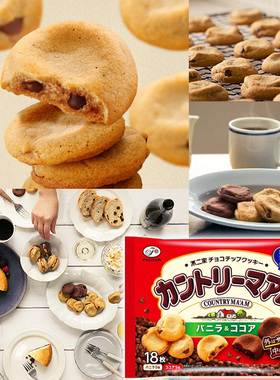 日本进口不二家FUJIYA奢侈香草巧克力夹心饼干曲奇零食16枚