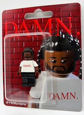 现货Kendrick Lamar周边手工挂卡玩具DAMN.专辑风格积木人仔