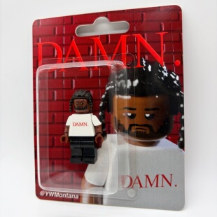 现货Kendrick Lamar周边手工挂卡玩具DAMN.专辑风格积木人仔