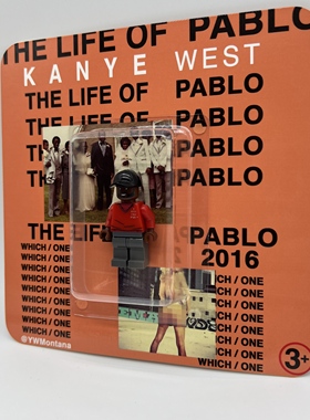 现货KanyeWest周边挂卡玩具The Life of Pablo时期专辑人仔积木