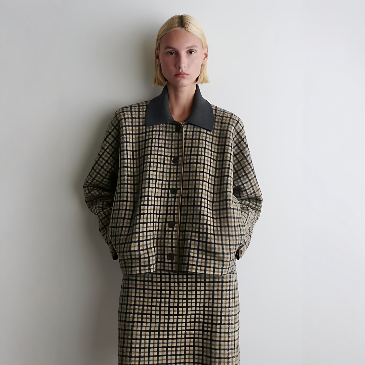 CS女装 休闲版型美利奴羊毛夹克外套棕色2025秋季新品1294153005