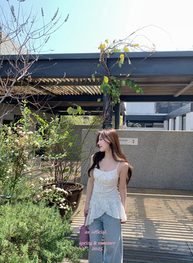 【AS OFFICIAL】波西米亚风 不规则荷叶边吊带小衫背心22919#