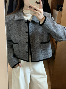 【MOOTEA】小香风撞色边口袋气质短外套  26712#