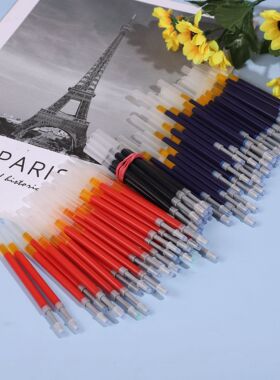 威禹按动黑色中性笔0.5按动大容量蓝色红色笔芯K-35笔芯批发签字替芯