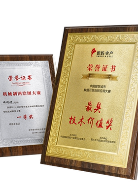 WY/威禹荣誉证书奖牌