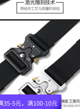 现货ALYX ROLLERCOASTERBELT定制金属扣腰带ASAP ins同款工业织带
