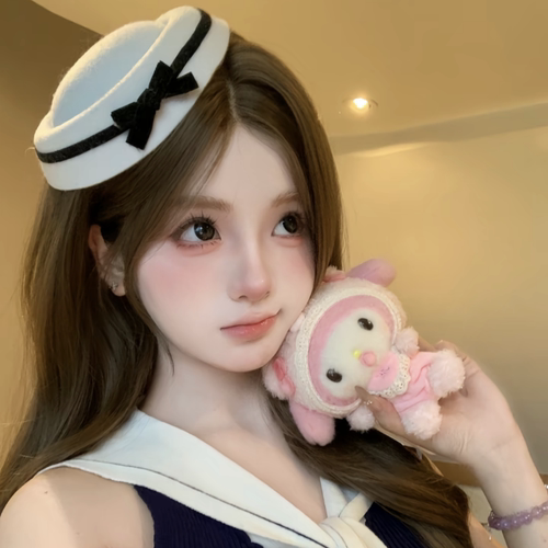 日系可爱蝴蝶结小礼帽女水手帽头饰法式赫本英伦海军风jk圆顶帽子