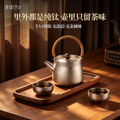 茶皇子纯钛提梁泡茶壶套装