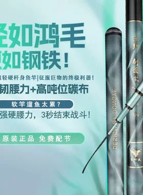 轻量大物竿19调性超轻超硬台钓竿