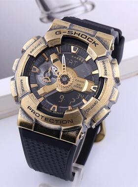 卡西欧时间战士限定 GSHOCK金属壳学生运动防水电子手表男 GM110