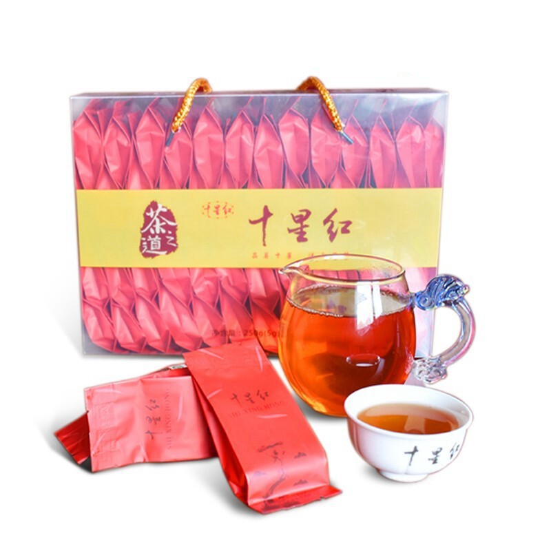 红茶茶叶袋装小包5克*50泡250克散装级浓香型武当道茶十星红茶