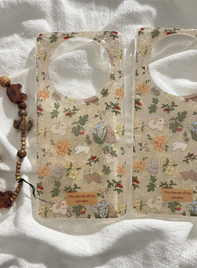 小众田园半透花朵可爱兔子适用华为mate60pro+手机壳pura70pro双层新款mate70pro带链条新款pura70个性简约女