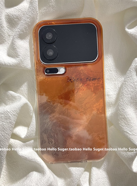 秋冬复古渐变晕染橙色锡纸纹适用小米17promax手机壳小米17pro双层新款xiaomi17保护套14pro高级感15pro女款