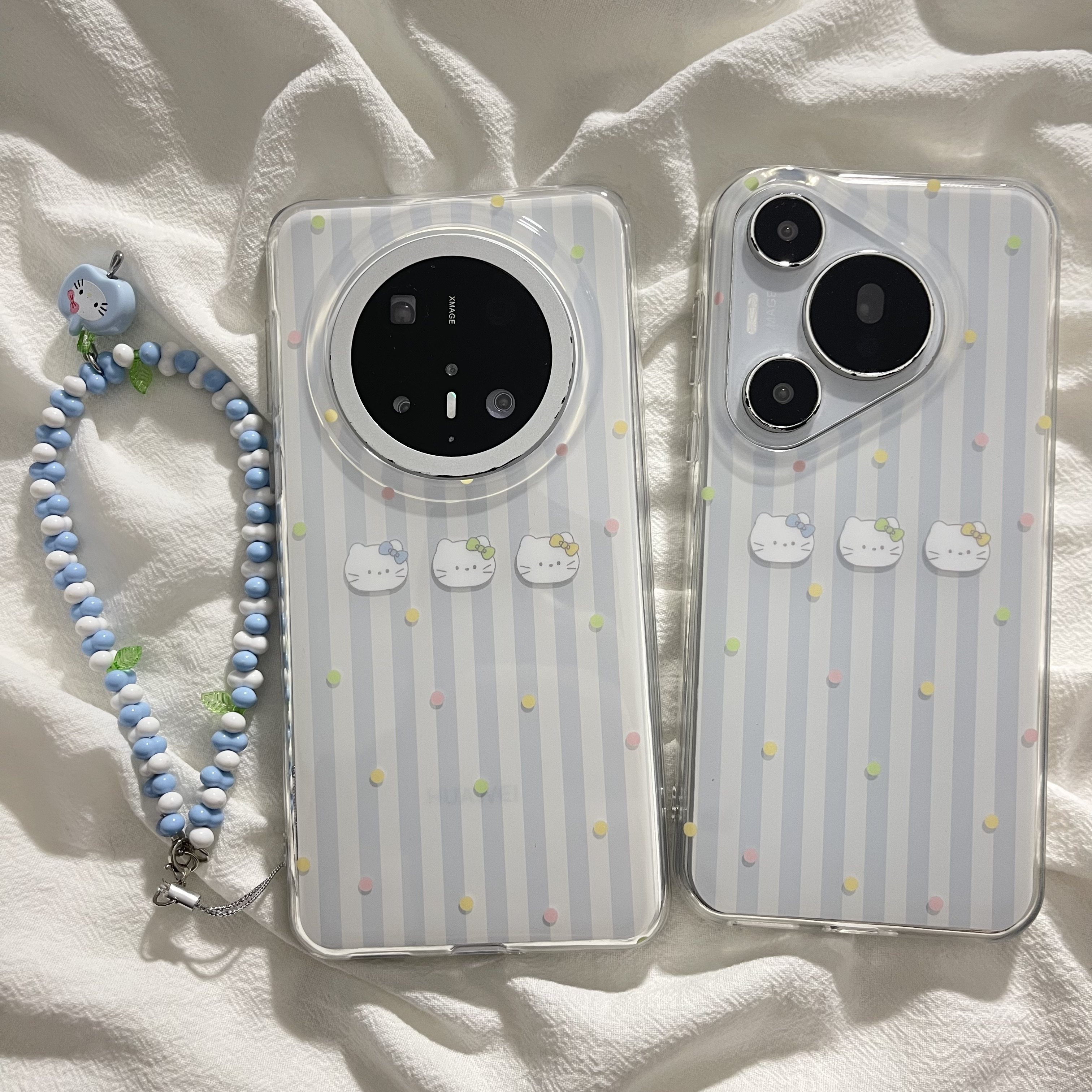 简约蓝色条纹卡通kt猫适用华为mate70pro+手机壳mate60pro双层新款pura70pro链条手绳mate60防摔mate70保护套,3C数码配件,手机保护套/壳,淘宝优惠券,粉丝福利购,淘宝优惠卷