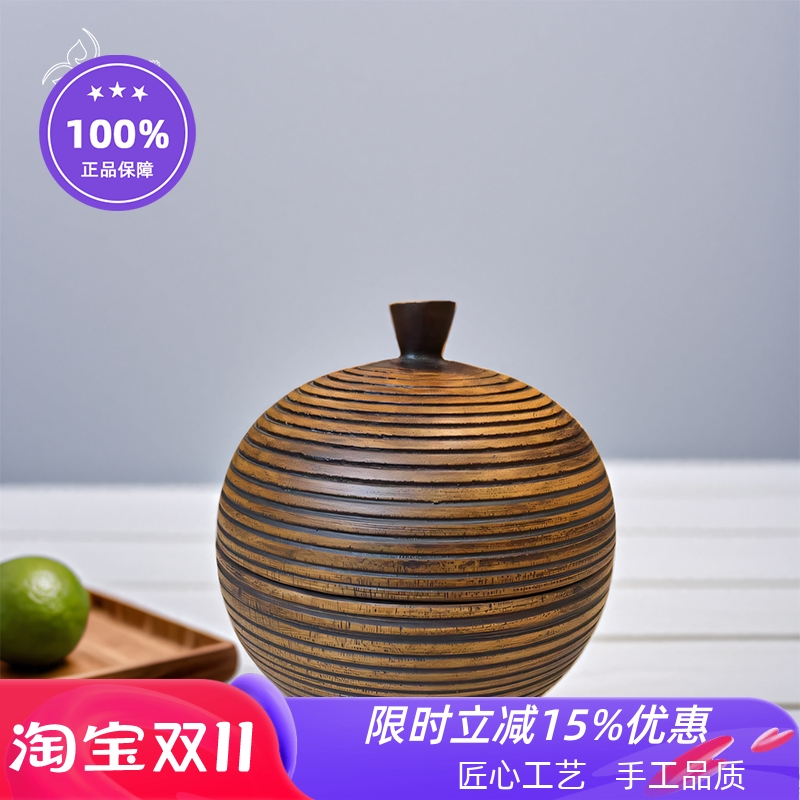 东南亚风泰国实木工艺礼品糖果罐