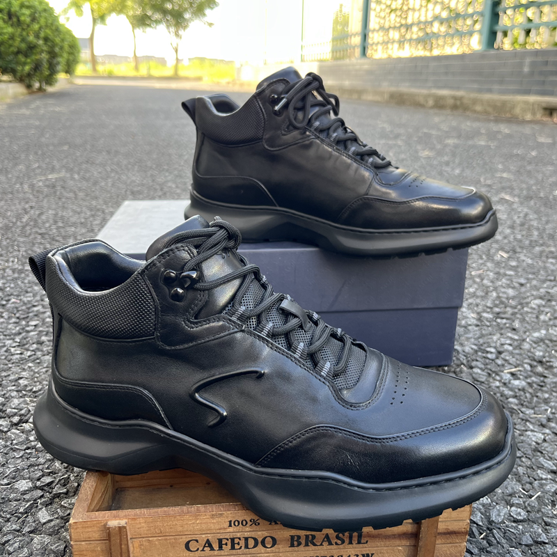 撤柜清仓新款男鞋户外运动休闲皮鞋加绒保暖高帮棉鞋头层牛皮轻便