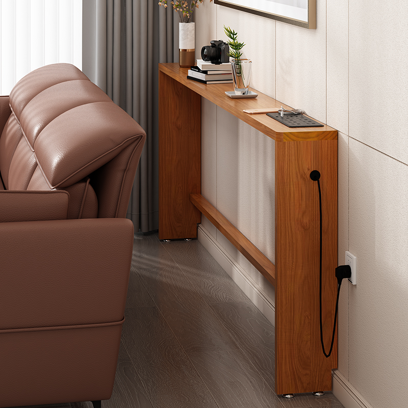 沙发后置物架长条桌缝隙架全实木