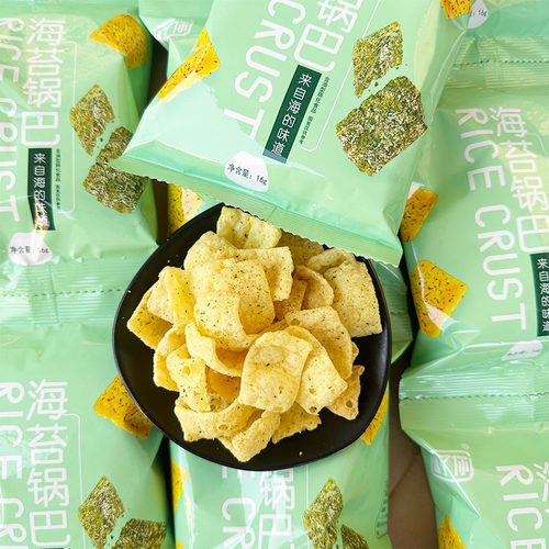 味了你海苔锅巴好吃解馋零食香脆锅巴网红薯片休闲膨化食品