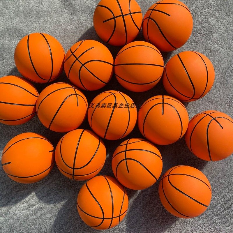 6cm经典桔色玩具小篮球空心免充气橡胶弹力球亲子互动益智解压球
