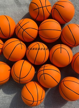 6cm经典桔色玩具小篮球空心免充气橡胶弹力球亲子互动益智解压球