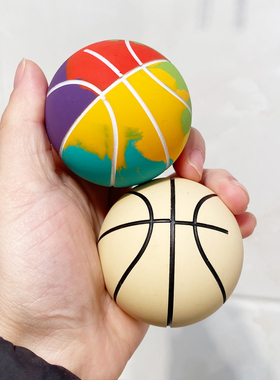 6cm高弹力空心橡胶球大号儿童玩具小篮球迷你拍拍小球彩色弹力球