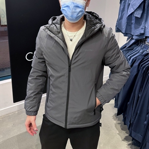 Calvin Klein CK 男士冬季新款加厚保暖连帽硬壳弹力防风防水棉衣