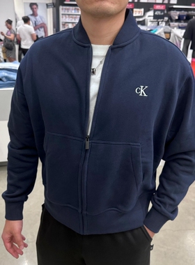 CK Calvin Klein 男士春季新款休闲百搭宽松加绒棒球领夹克外套