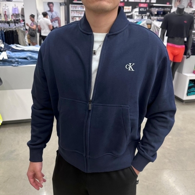 CK春季加绒宽松棒球领夹克外套