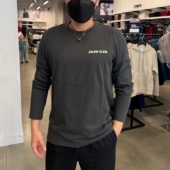 新款 男士 Calvin 2026春季 Klein 休闲立体LOGO纯棉透气长袖 T恤