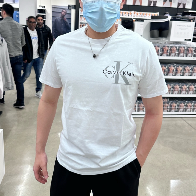 CK简约百搭纯棉纯色圆领短袖T恤