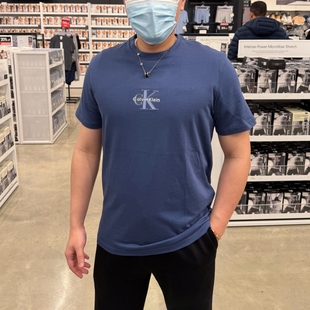 新款 男士 夏季 T恤 简约百搭LOGO纯棉透气圆领短袖 Calvin Klein