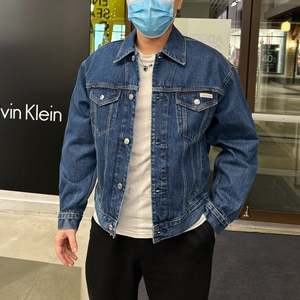 2025春季新款CK/Calvin Klein 男士休闲百搭水洗翻领牛仔夹克外套