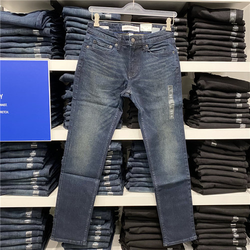 CK水洗修身显瘦直筒牛仔长裤SLIM