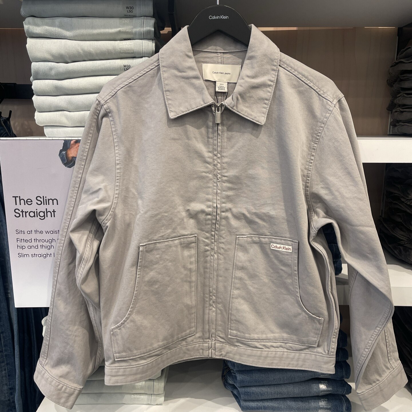 2026春季新款Calvin Klein CK 男士休闲翻领工装牛仔夹克拉链外套