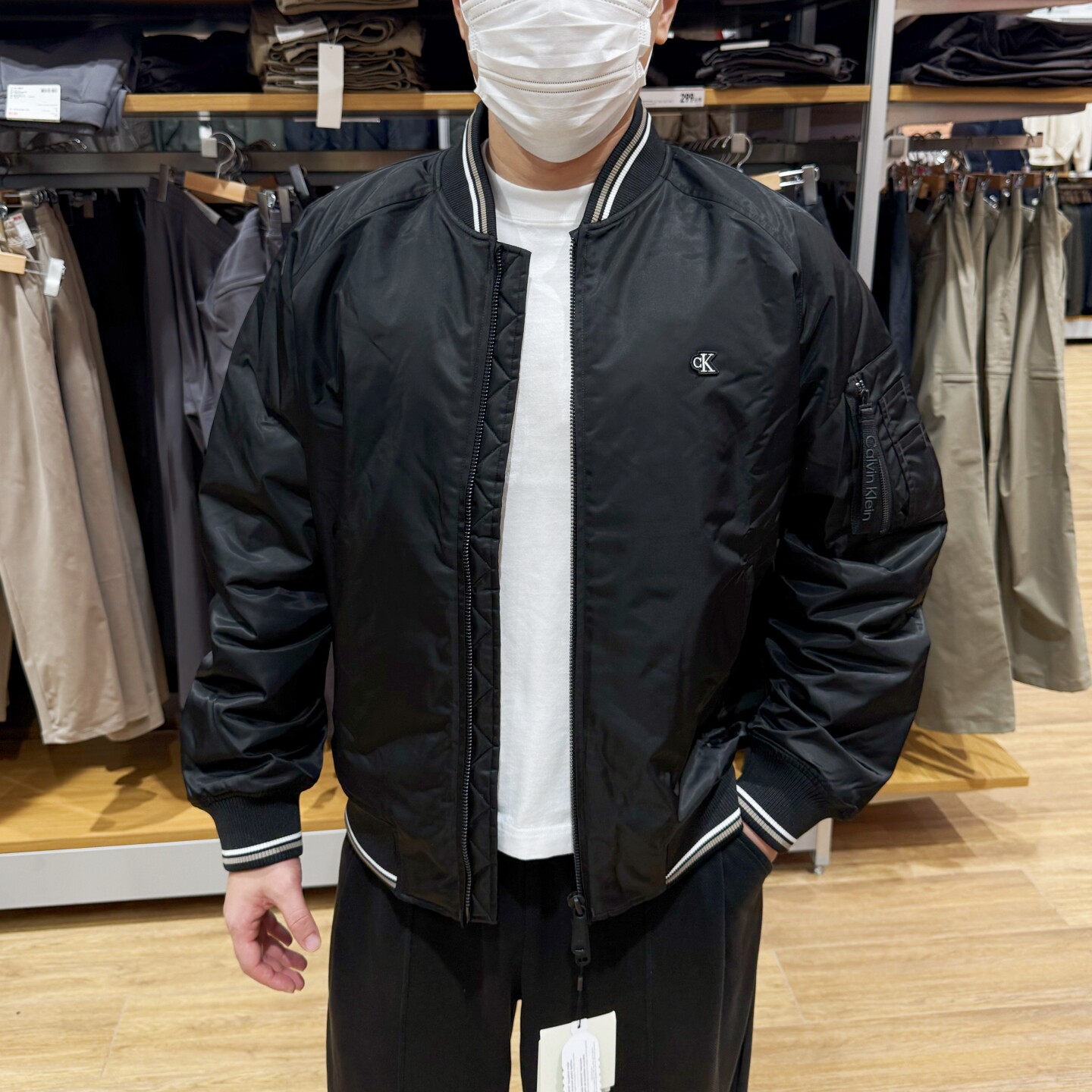 CK男士防水棒球领飞行员棉衣夹克