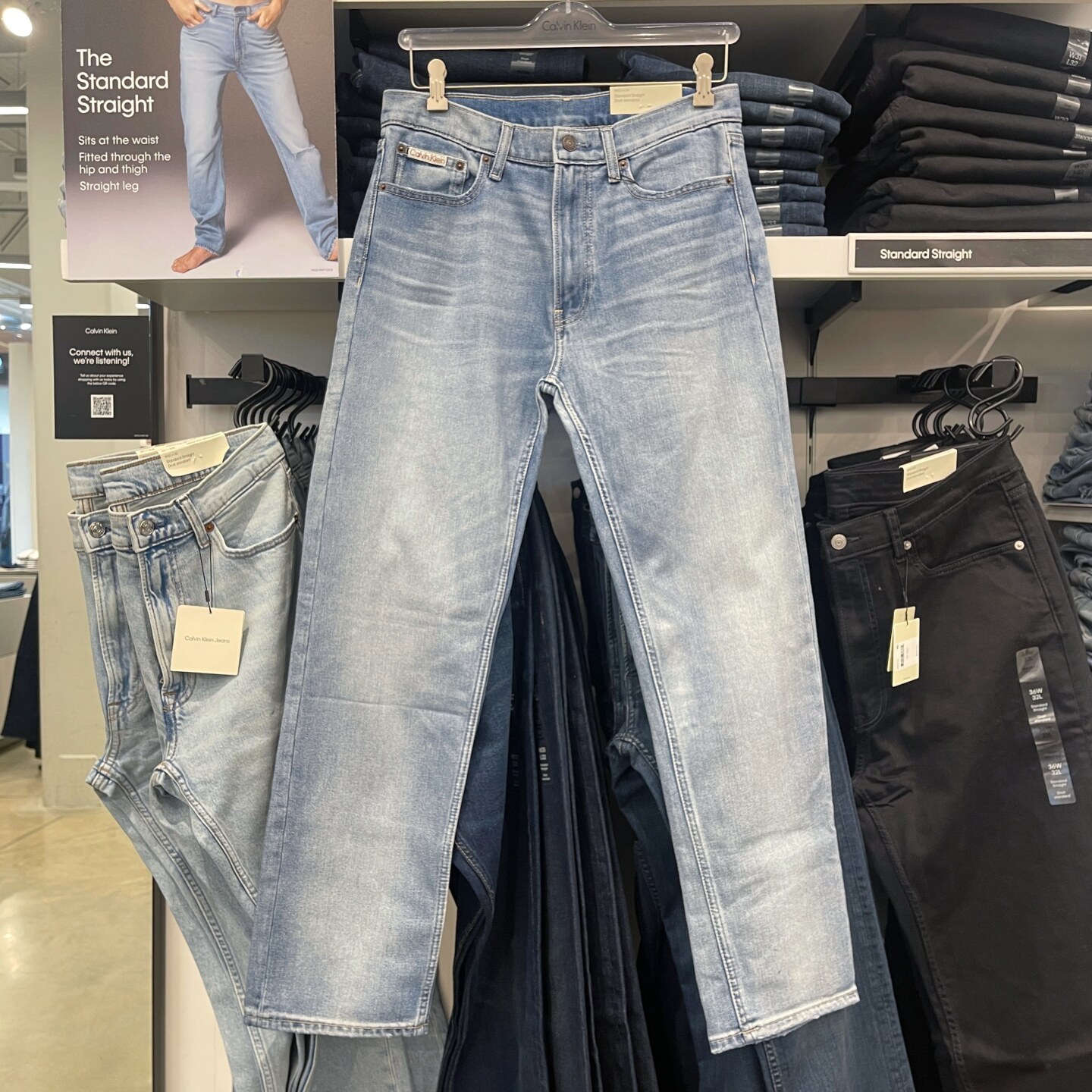 26春季新款CK/Calvin Klein 男士休闲水洗宽松直筒牛仔裤Straight