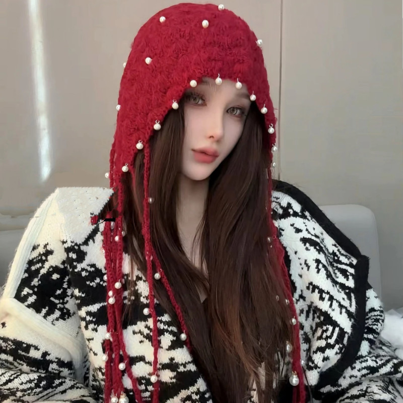 秋冬季新款网红手工编织针织帽女