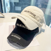 韩版 男女同款 百搭字母刺绣鸭舌帽女显脸小帽子遮阳防晒软顶棒球帽