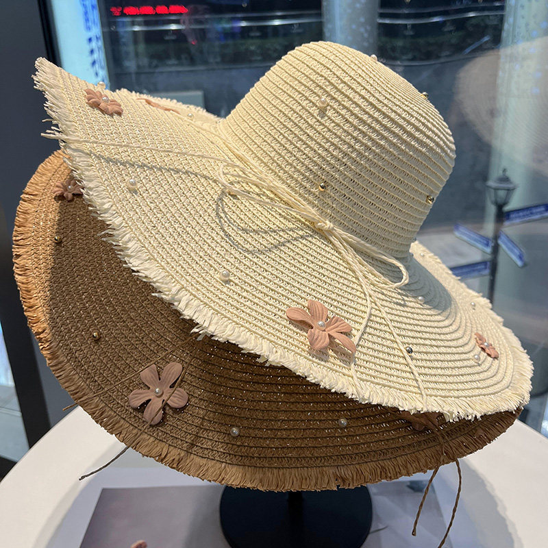 草帽女夏季2025新款花朵优雅太阳