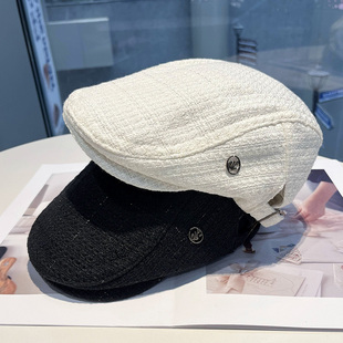 2026新款 正反两戴显脸小复古透气前进帽 棉麻纹理鸭舌帽子女春秋季