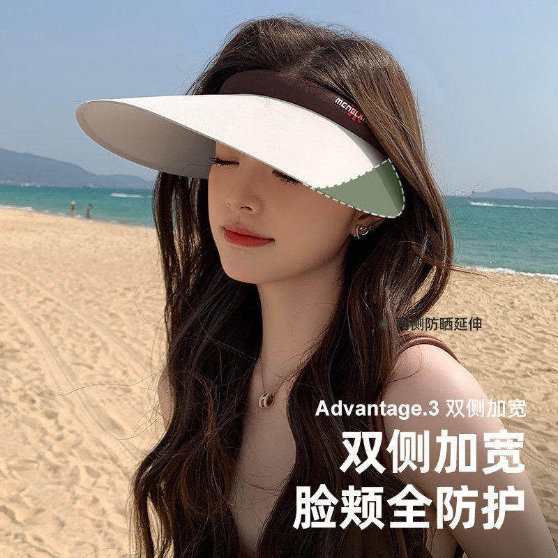 韩系夏季女大檐防晒空顶帽