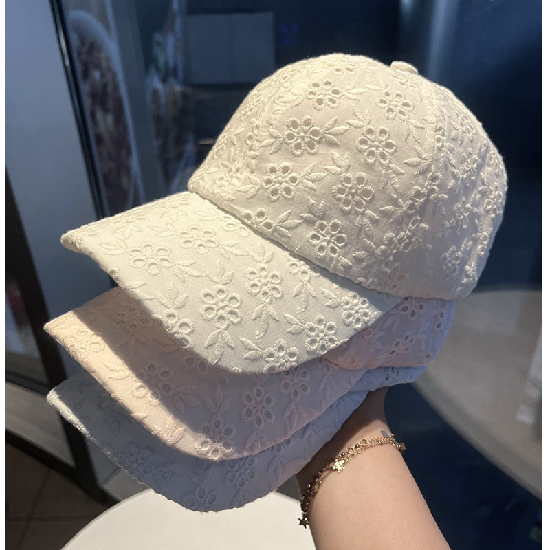 韩版刺绣防晒显脸小棒球帽女款