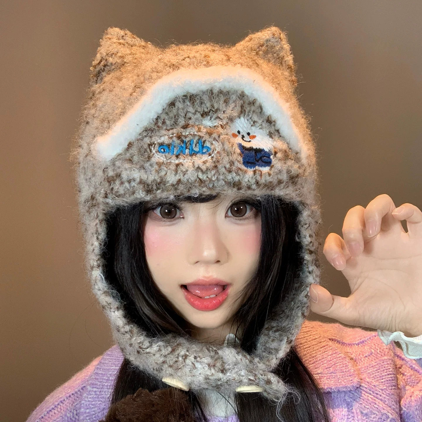 韩系可爱猫耳护耳雷锋帽女秋冬季