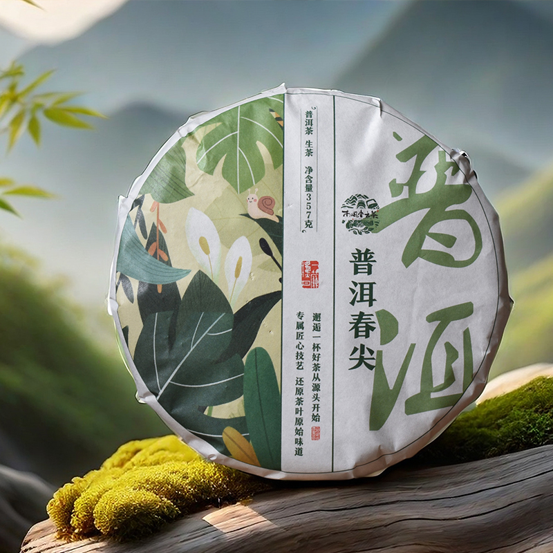 南风堂357克普洱春尖普洱茶生茶茶叶茶饼云南七子饼古树茶