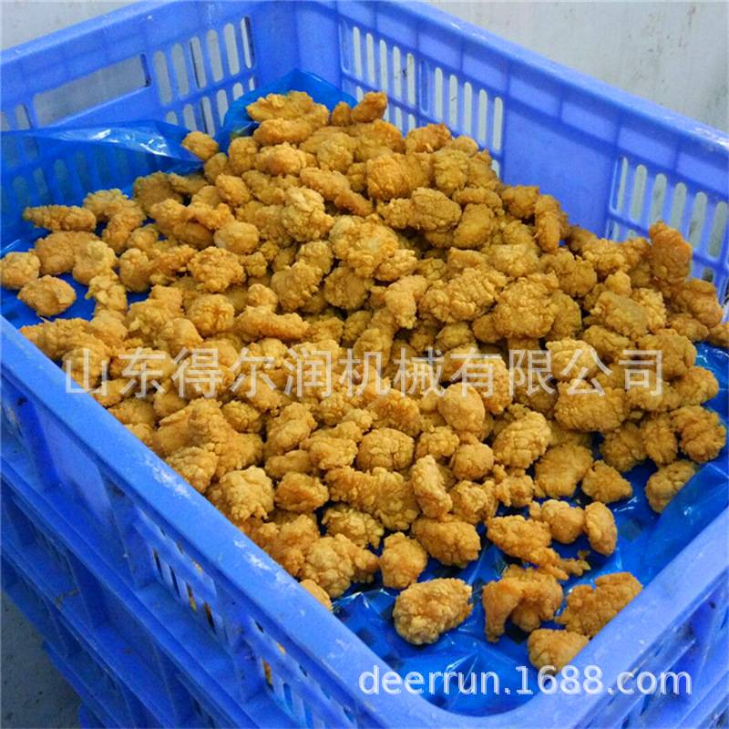 小额投资 冷冻速食鸡排油炸机 鸡柳条鸡米花裹粉油炸生产线设备