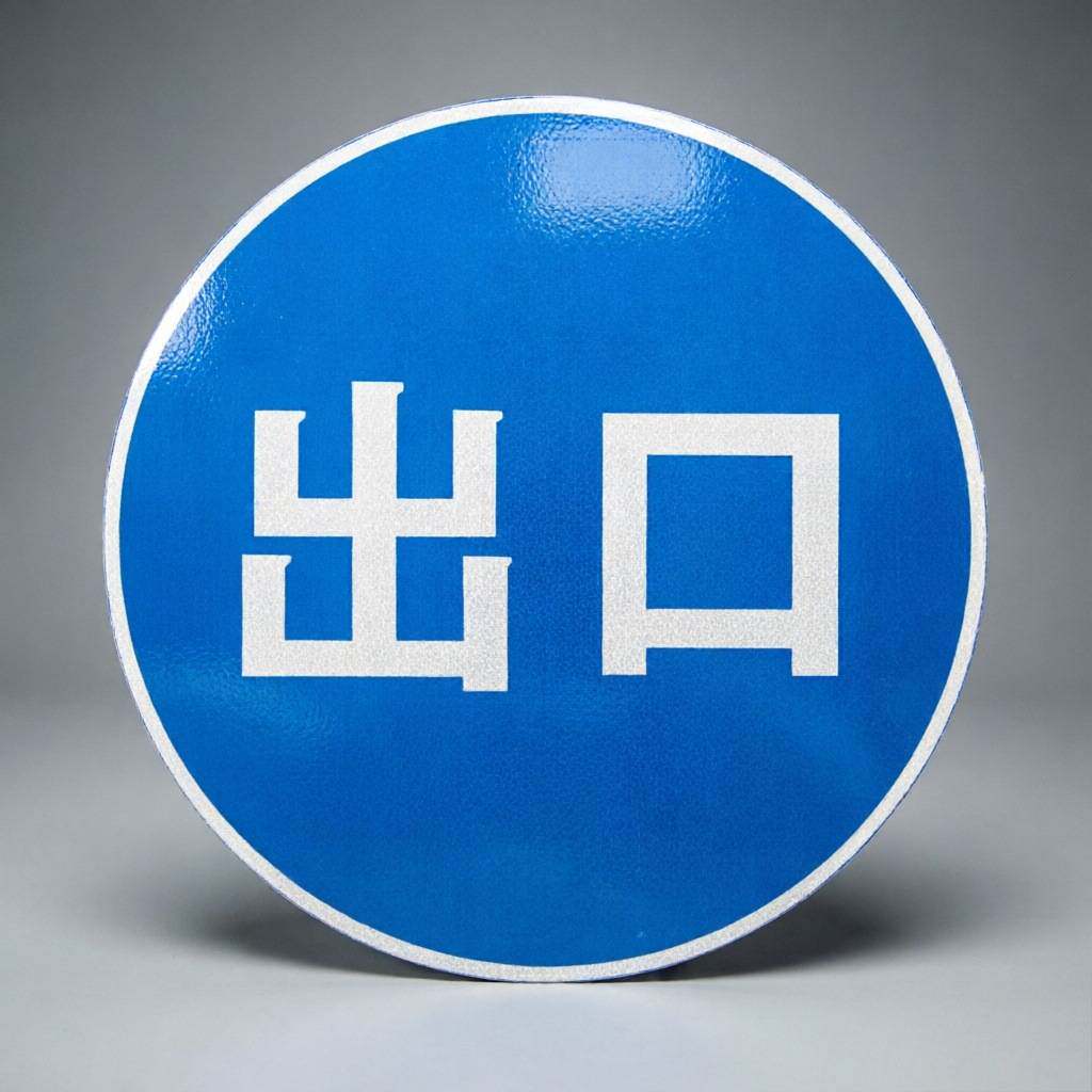 圆形铝板反光交通安全标识车库道路园区高速安全指示牌出口标牌