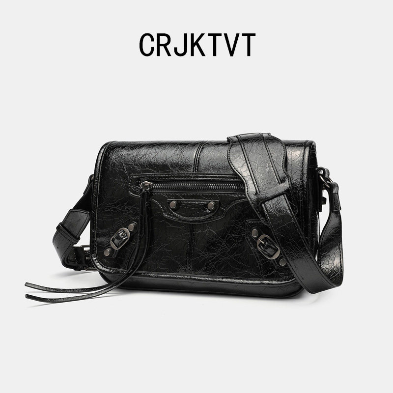 CRJKTVT高级感油蜡牛皮邮差包